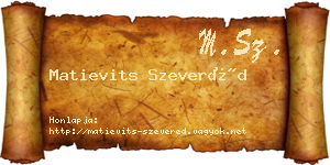 Matievits Szeveréd névjegykártya